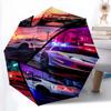 Vibrant Grand Theft Auto V Artwork Folding Umbrella 8 Paraphenoid Bones Durable Three Folds Sun Umbrella Gift