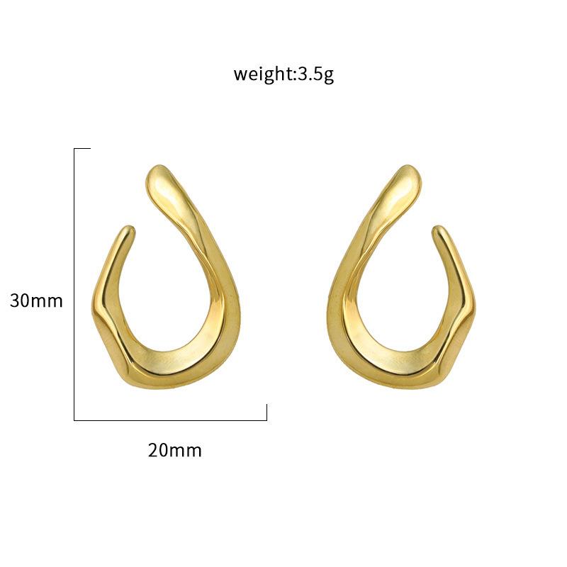 Преувеличенный Металлический Ветер, Много Сладких И Крутых Неправильных Геометрических U-образных Серёг, Комплект Украшений, Модель в Наличии.
