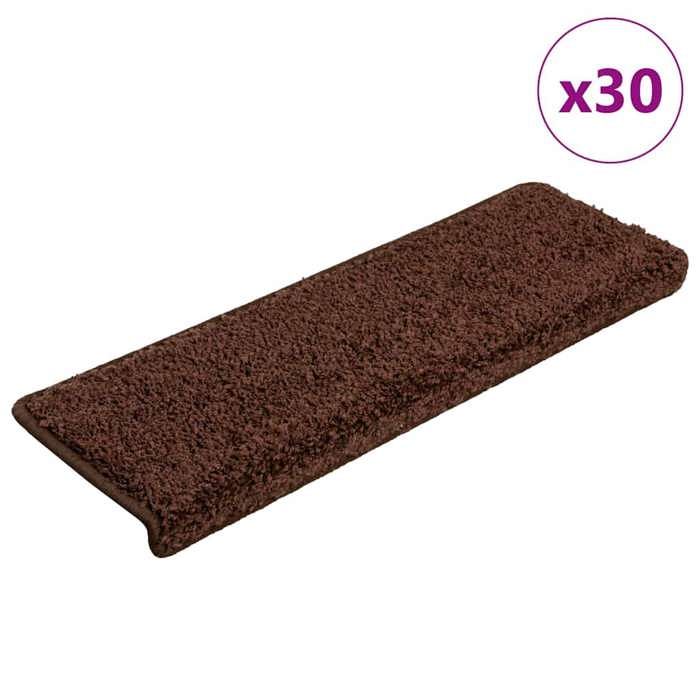 VidaXL Stair Treads 30 Pieces 65 X 21 X 4 Cm Brown Rectangular Edge 3365828