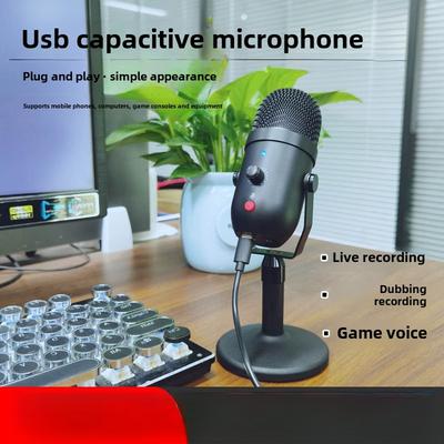 Micrófono de condensador USB para PC, PS4, grabación en vivo, doblaje en teléfono móvil, reducción de ruido inteligente