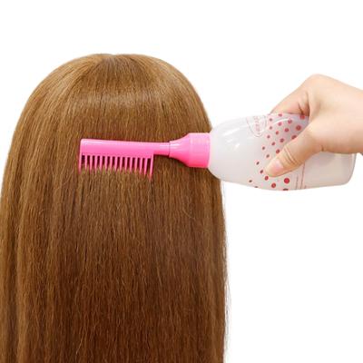 Flacone Applicatore Olio per Cuoio Capelluto Pettine Flacone per Shampoo Parrucchiere Ricaricabile per Tinta Capelli Strumenti per lo Styling Parrucchiere