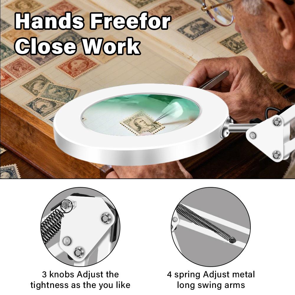 USB Magnifying Glass Desk Lamp. 72LED 8X/10X 3-color Adjustable for Soldering Iron Repair/reading/skin Care and Beauty