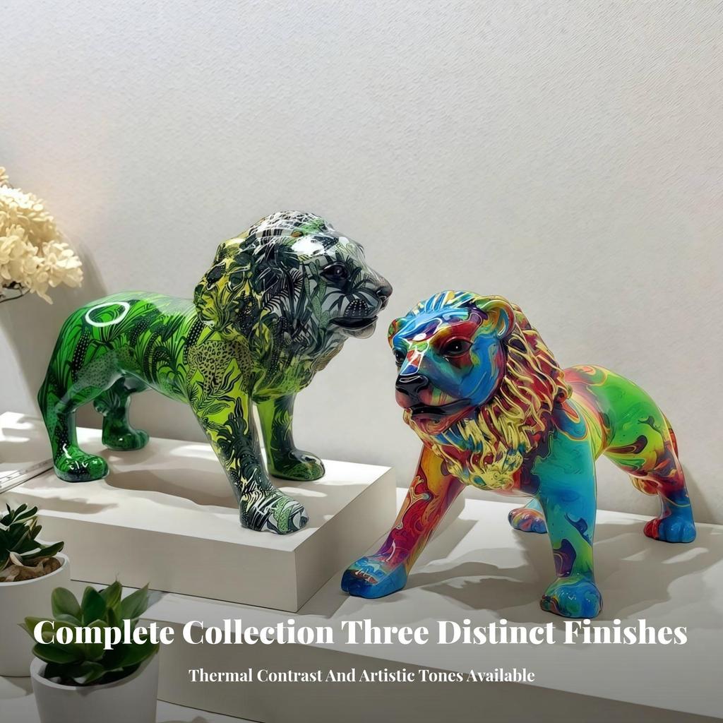 Lion Figurine Decorative Animal Ornament Glossy for Office