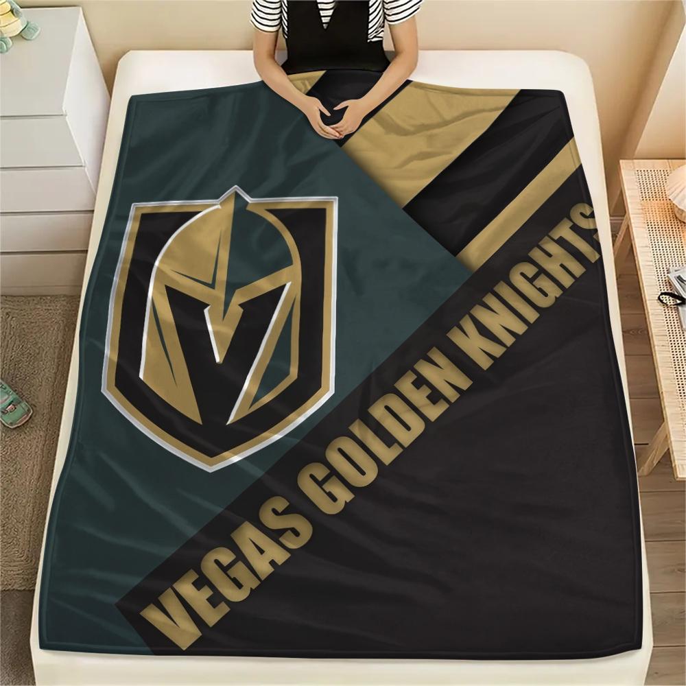 Couverture Flanelle motif Vegas Golden Knights, Haute qualité Confortable pour Toutes les Saisons, Décoration Intérieure, Chaleur et Confort, Parfait pour les Cadeaux.