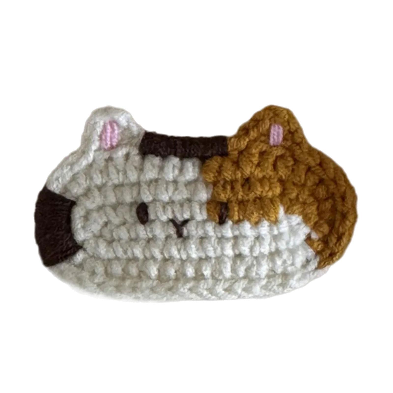 

1PC Handmade Yarn Crochet Hair Clips Cute Dog Cat Design for Kids Teens and Adults Soft and Comfortable Hairpin E
