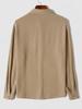 ZAFUL Men's Plain Color Textured Half Button Design Long Sleeves Pullover Shirt