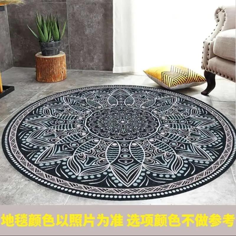 American Ethnic Bohemian Round Carpet Living Room Bedroom Decorate Coffee Table Rug Hanging Basket Computer Swivel Chair Mat