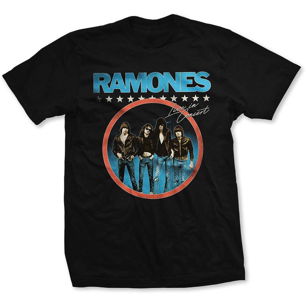 Men s Ramones Circle Photo T-shirt Large Black XXXXL