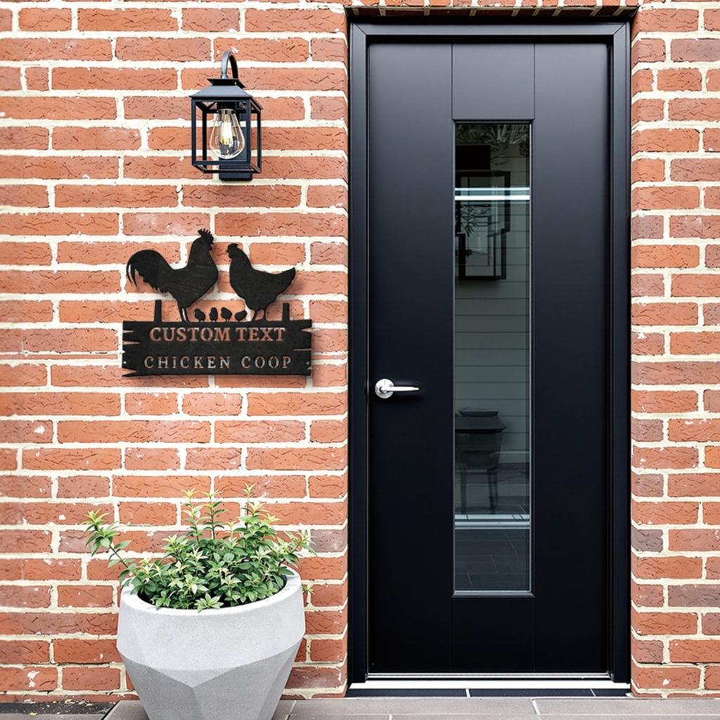 Precision Crafted Custom Metal Sign Farmhouse Rustic Decor Home Garden Rooster Hen Silhouette Personalized