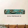 Art Mural Sirène 4x16 Pouces Plaque Métallique Étain Plat Écailles Dorées Océan Turquoise Décoration Maison Pour Salon