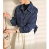 Women's Loose Blue Denim Shirt, Autumn/Winter 2024, Korean Style Layered Top