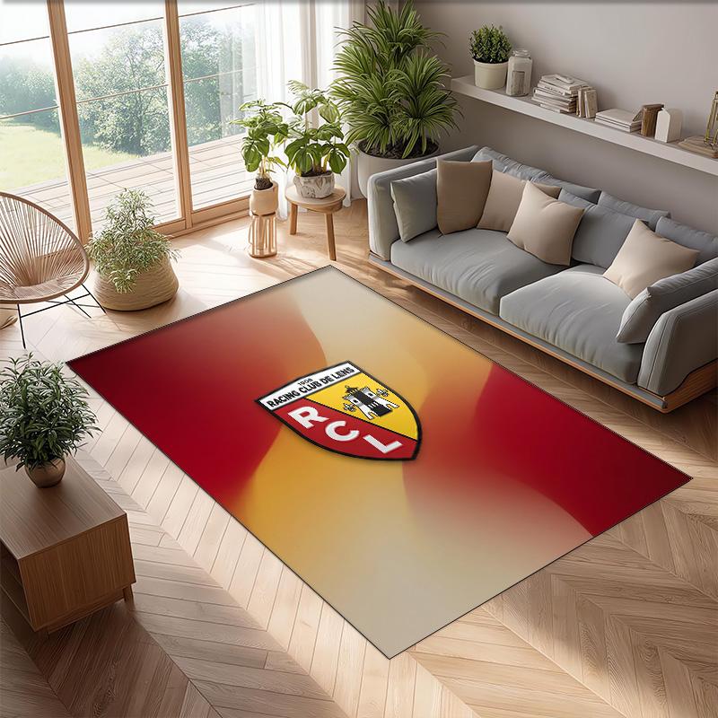 Lens FC Soccer Football Pattern Soft Area Rug Non Slip Indoor Floor Carpet Sports Decor Mat for Bedroom
