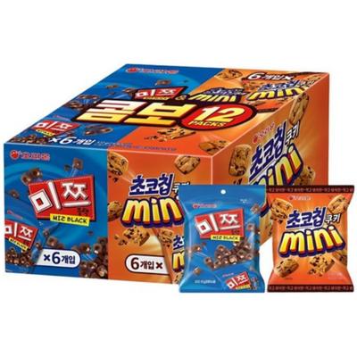 Orion Miz Black 6Pcs & Choco Chips Cookie 6Pcs Set Box