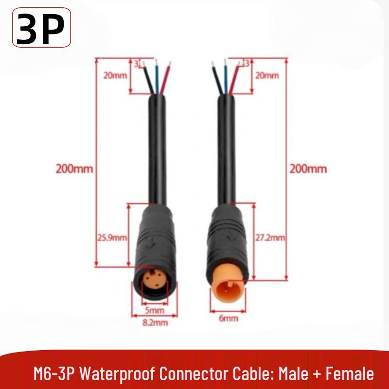 M6 2P3P4P5P6P Dashcam Sensor Docking Cable – Waterproof Connection