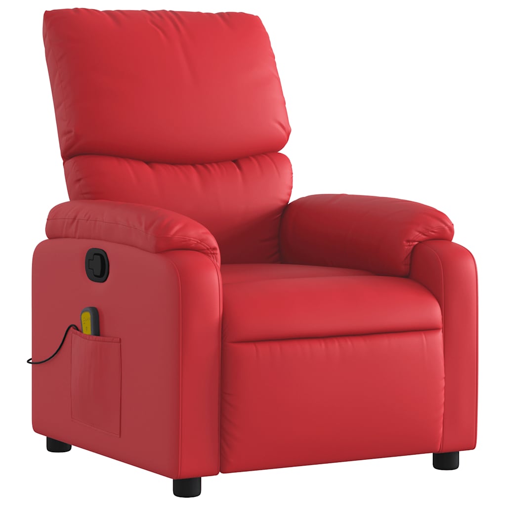 Vidaxl Foldable Massage Armchair, Red, Faux Leather