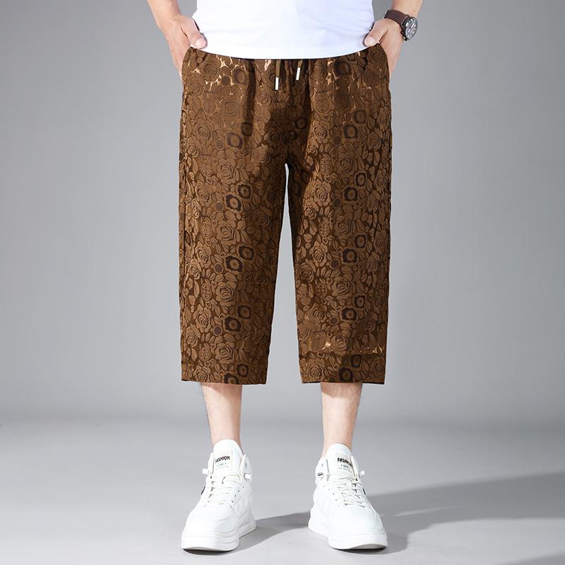 Plus Size 4XL-10XL Oversize Calf-length Pants for Men Summer Fashion Streetwear Elastic Waist Short Pants