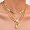 18K Gold-Plated Sun Pendant Titanium Steel Necklace for Women