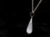Korean Style S925 Sterling Silver Cat's Eye Water Drop Pendant Necklace for Women