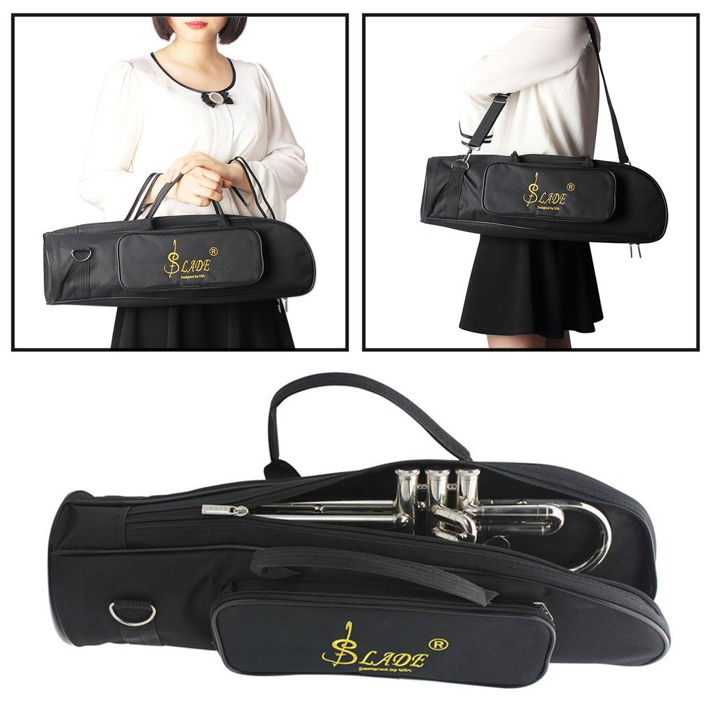 Double Zippers Design Storage Case Trumpet Carrying Case Waterproof Trumpet Bag Lightweight Trumpet Case Trumpet Gig Bag