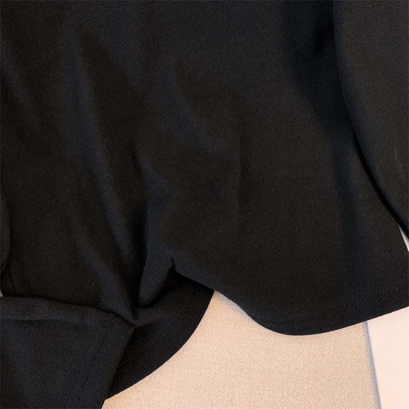 T-shirt à col roulé à manches longues ajusté en velours Renard Argenté - Haut chaud de couleur unie pour femme Automne/Hiver