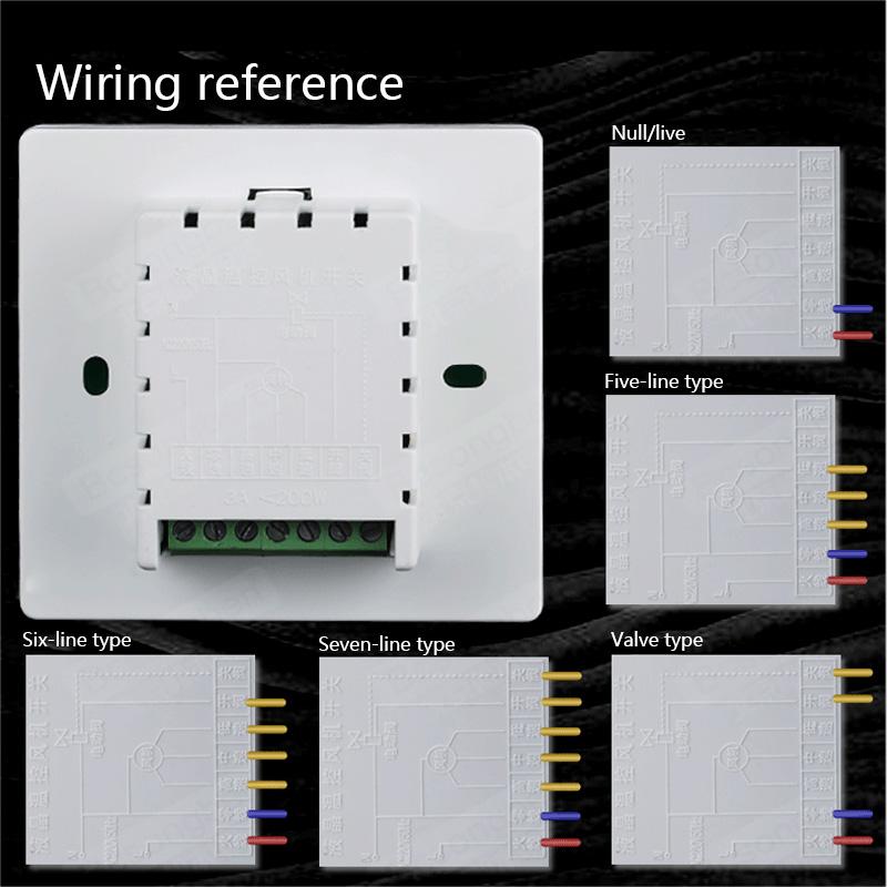 Termostato LCD per climatizzatore, ventola, termoregolatore, temperatura, pannello interruttori termometro a controllo intelligente