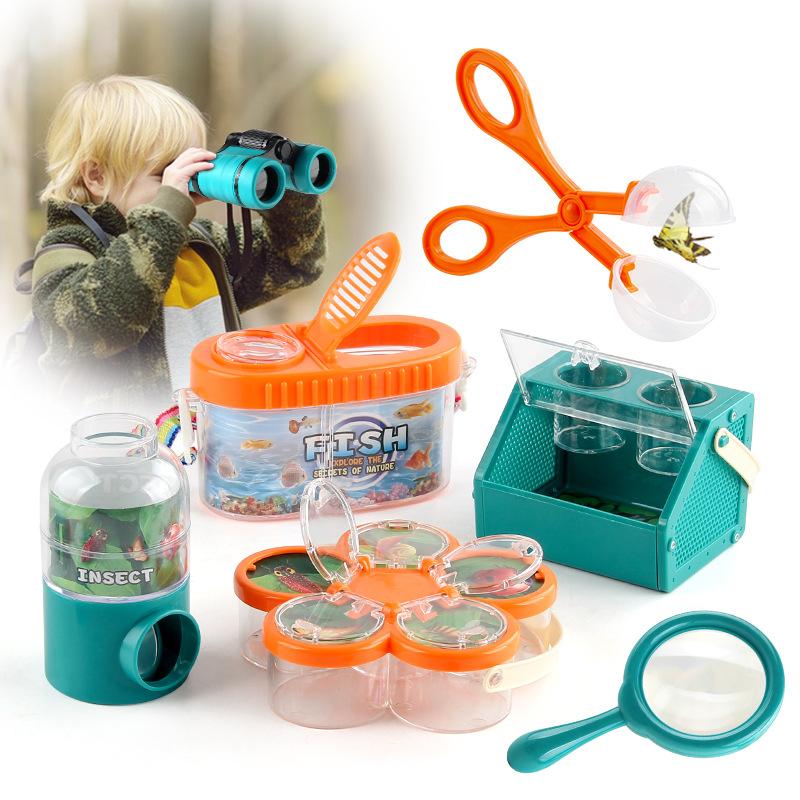 Supply Children'S Outdoor Adventure Insect Catching Toy Set Telescope Magnifying Glass Vest Insect Science And Education Experiment