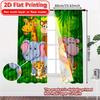 Set Of 2 Flat Printing Curtains Without Rod Playful Jungle Animals Ramadan Festival Popular Drapes Polyester Made