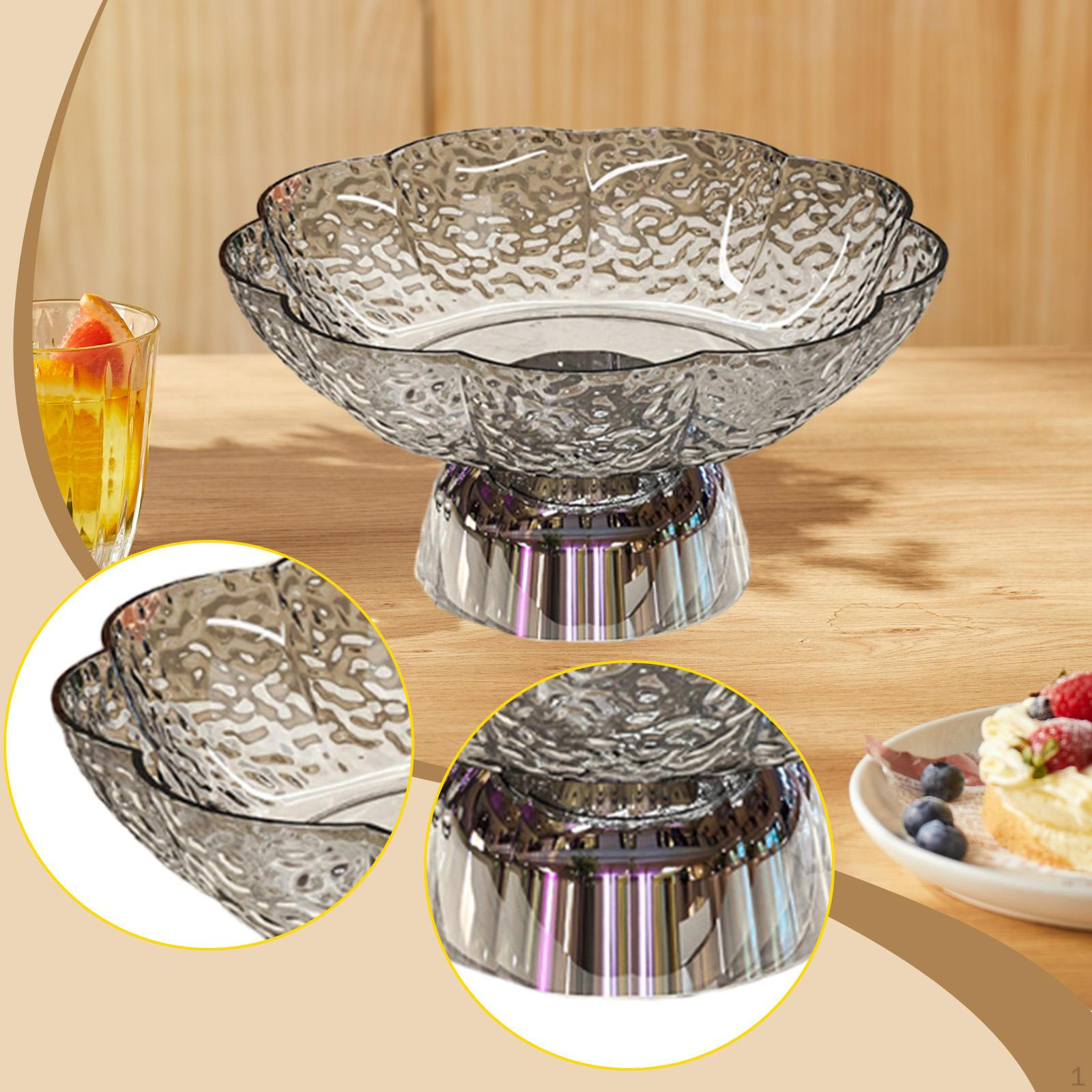 

Фруктовница Декоративная на ножке Корзина Органайзер для хранения Свадебная для кухонной столешницы Закуска Gray and Silver