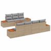 Garden Sofa Set with Storage 8 Pcs Beige Poly Rattan