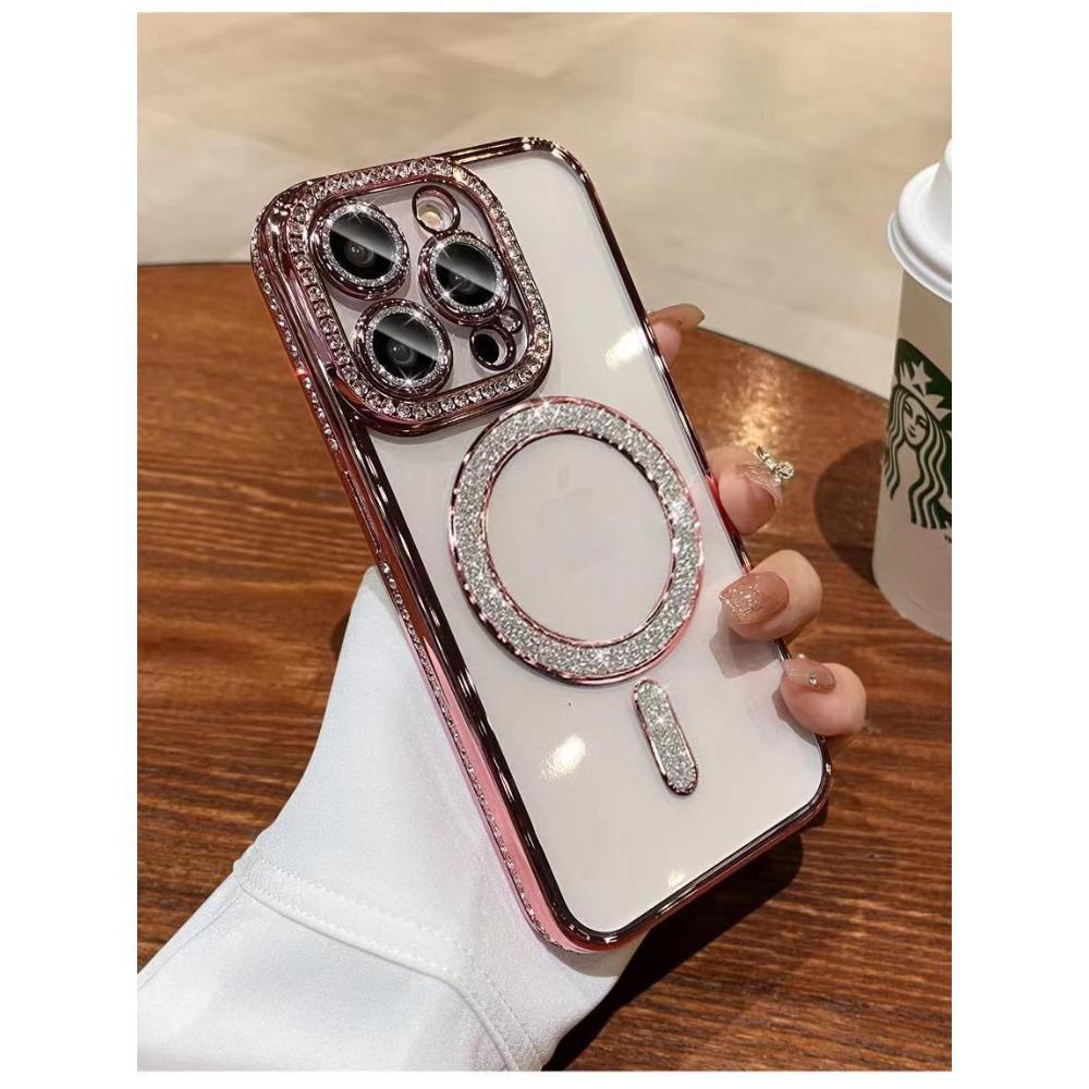 For IPhone 16 Phone Case for Apple 15promax Glitter Magnetic Suction 13 Electroplated Glitter Diamond 14 Light Luxury Protective Case