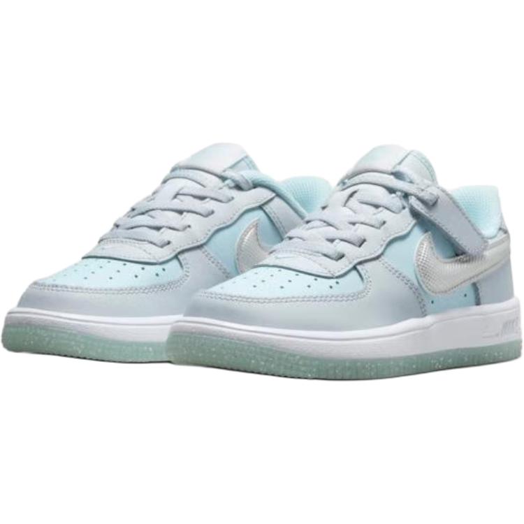 Nike Force 1 Low EasyOn PS Pure Platinum Glacier Blue Kids Sneakers Metallic-Silver HQ3251-043