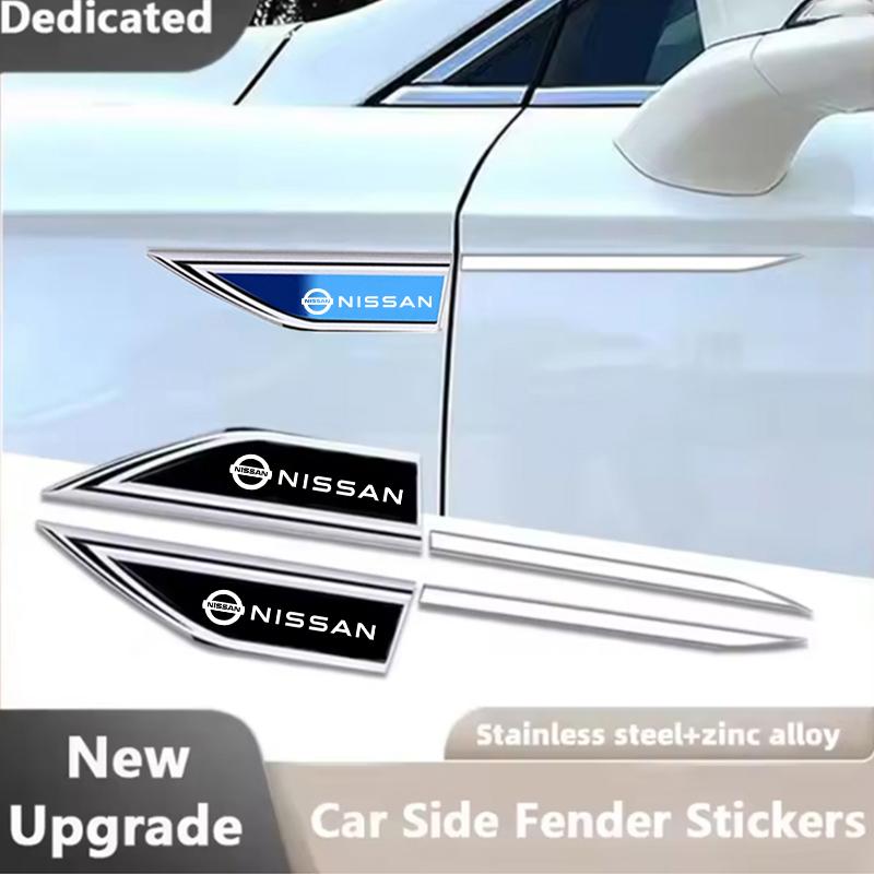 AUW3  Car Door Side Fender Blade Logo Emblem Badge Decal Sticker For Nissan Rogue Pathfinder X-Trail GTR Note Qashqai Juke Patrol