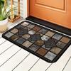 Non-Slip Washable Polyester Fiber Doormat, Welcome Mat with Redstone and Tile Pattern, Machine Washable, Durable Entryway Rug, with Multiple Sizes