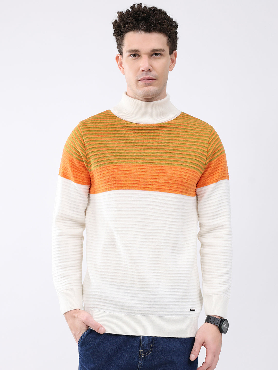 Monte Carlo Mens Regular Fit Self Designed Pullover L белый