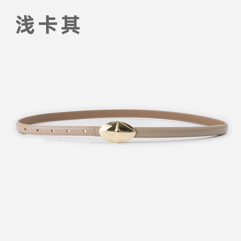 Leather Women'S Fine Belt Cowhide Retro Women'S Simple Hong Kong Style Premium Black Women'S Belt