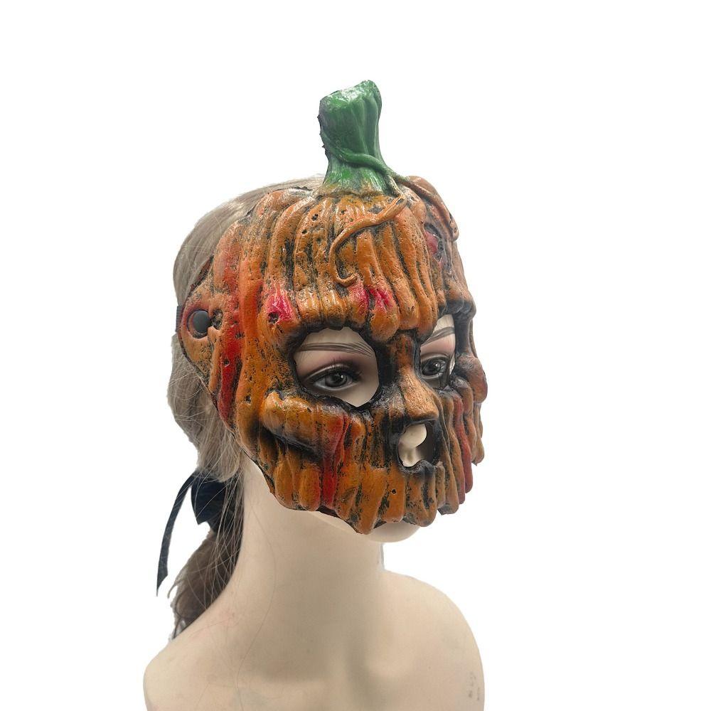 Kreativita Halloweenská dýňová maska Realistická maska na půl obličeje Halloweenská cosplay maska Vánoce