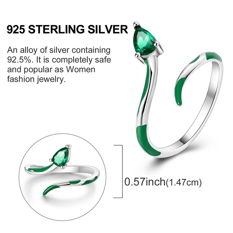 Original 925 Silver Ring Mushroom Cherry Feather Open Rings for Women Girls Jewelry Birthday Anniversary Engagement Gifts