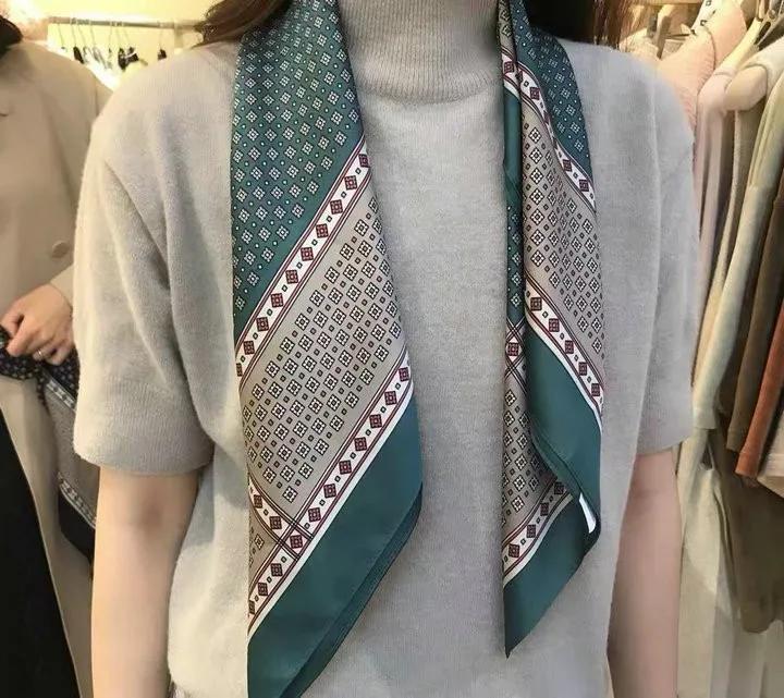 New Silk Scarf 70cm Small Square Scarf Spring Headband Neck Protection Professional Scarf Versatile Fashion Western Style Hijabs