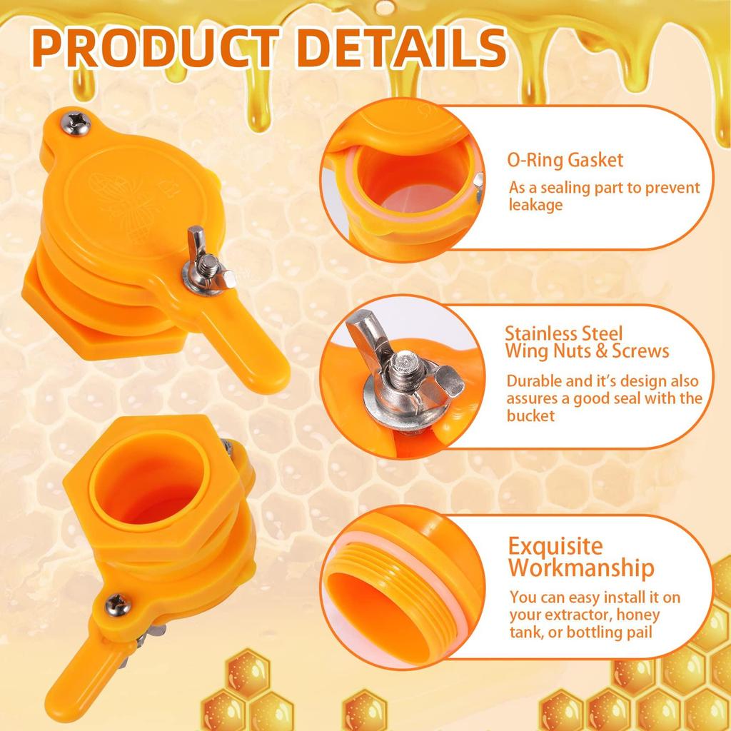 Plastic Honey Gate Valve Beekeeping Honey Extractor Tap Honey Dispenser Outlet Beekeeping Tool