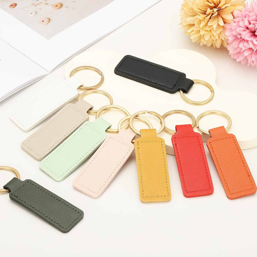 [PATIKIL] Keychain Leather Key Holder Key Ring Key Decoration Carving Key Holder DIY Craft Dog Cat Collar Key, orange