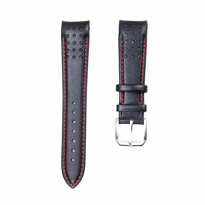 Curved Bracelet 21mm Breathable Leather  for Seiko Watch Strap Sportura Series Barcelona SNAE SNP SRG SUN SPC089 SSC Watchband