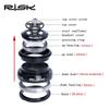 Mountain Bike Headset Downhill 44-49.7mm Cone-Shaped Compatible with 1.5 Tapered Fork Bearings Complete Set Durable Smooth