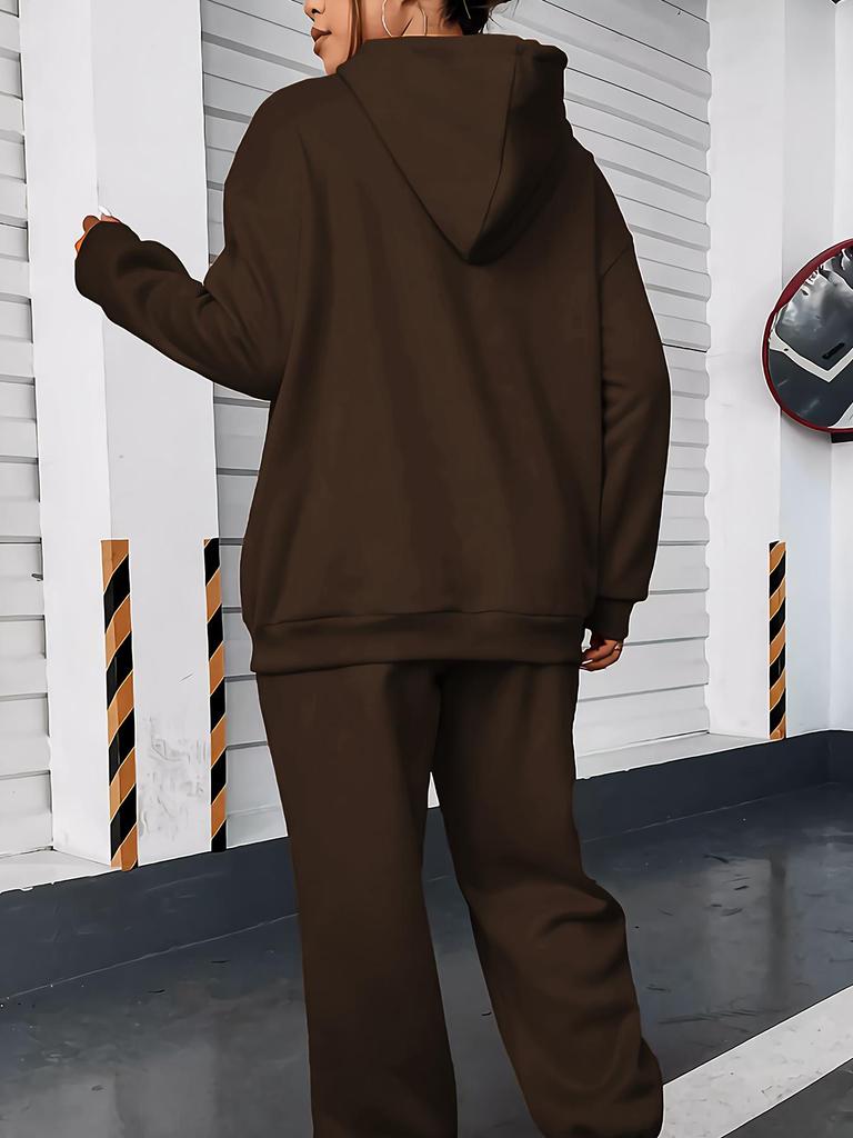 Hot Selling Casual Women's Hoodie Set: Autumn Long Sleeve Hooded Sportswear