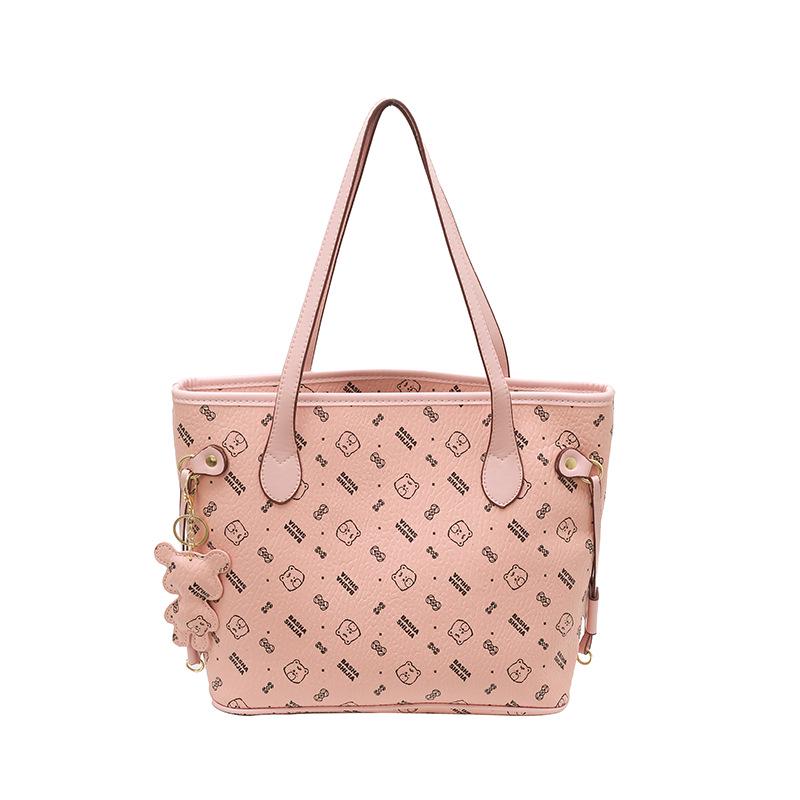 

2025 Trendy Women s Luxury Print Tote - Spacious, Fashionable Shoulder Bag Without Pendant рожевий