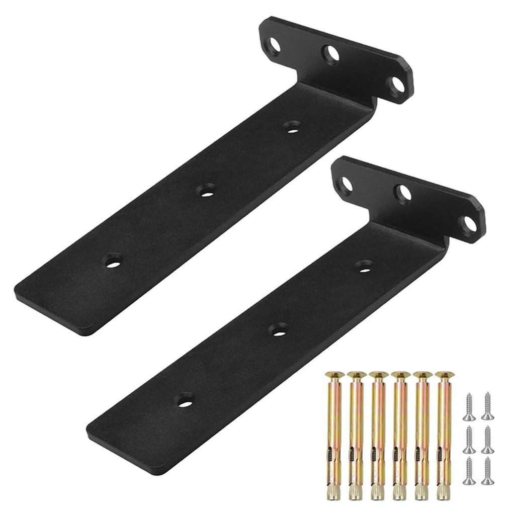 Floating Shelf Brackets, 8-Inch Heavy Duty Hidden L Brackets, Rust- Metal Shelving Supports, Easy Installation