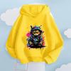 Graffiti Cool Cat Cartoon Printed Kids' Hoodie, Let Children Wear Personality-Filled Hip-Hop Playful Fashion Sense