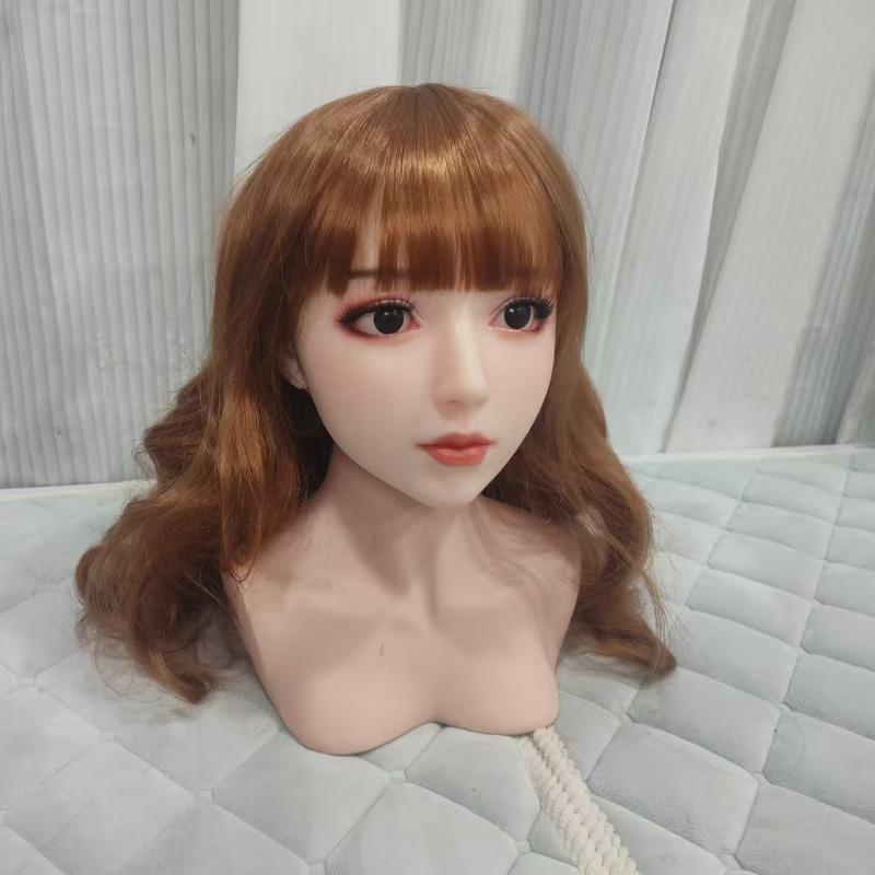 W028 Solid Dolls TPE-hode kan brukes til oralsex Flere hodeformer er tilgjengelige for permanente utsøkte hodeformer