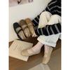 Square Head Retro Lei Dance Shoes Female Outer Wear Fairy Flat Casual Single Shoes 2025 New One-pedal Mary Jane Women's Shoes