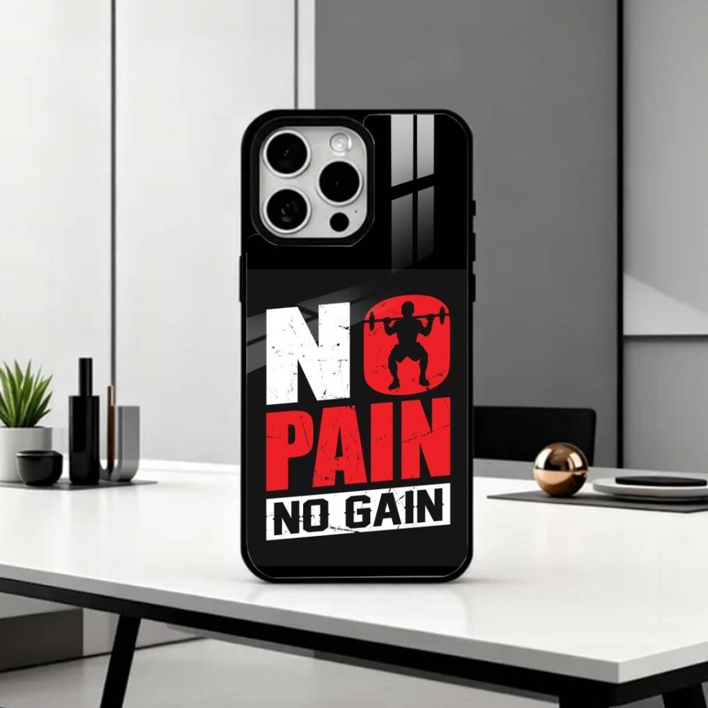 N-Kein Schmerz Kein Gewinn Fitnessstudio Handyhülle Für iPhone17,16,15,14,13,12,11 Plus,Pro Max Magnetisch Für Magsafe Kabelloses Laden