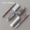 Tombow Pencil MONO X PiT Stationery Set Pastel Glass Brown 6 Piece Set Pencil X 2 Eraser Glue Stick Correction Tape Glue (Mechanical 0.5mm Tape)